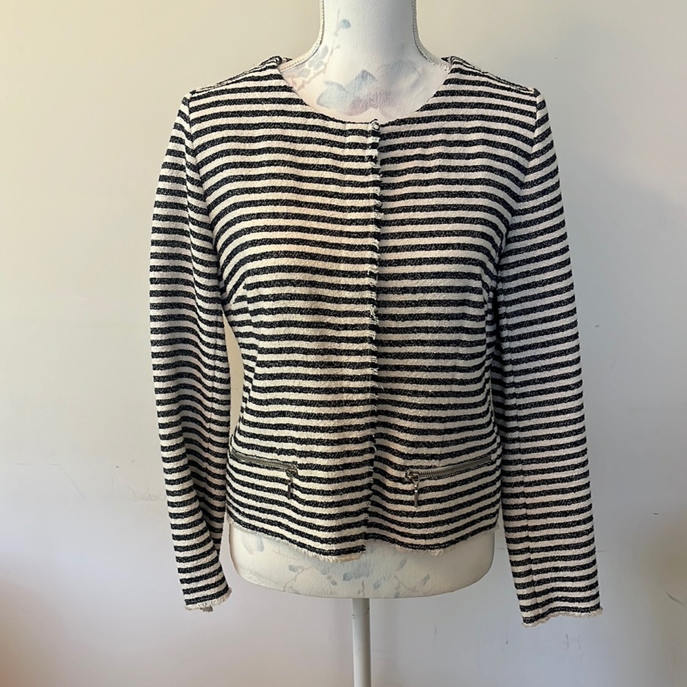 Elliott Lauren Textured Navy & White Jacket
